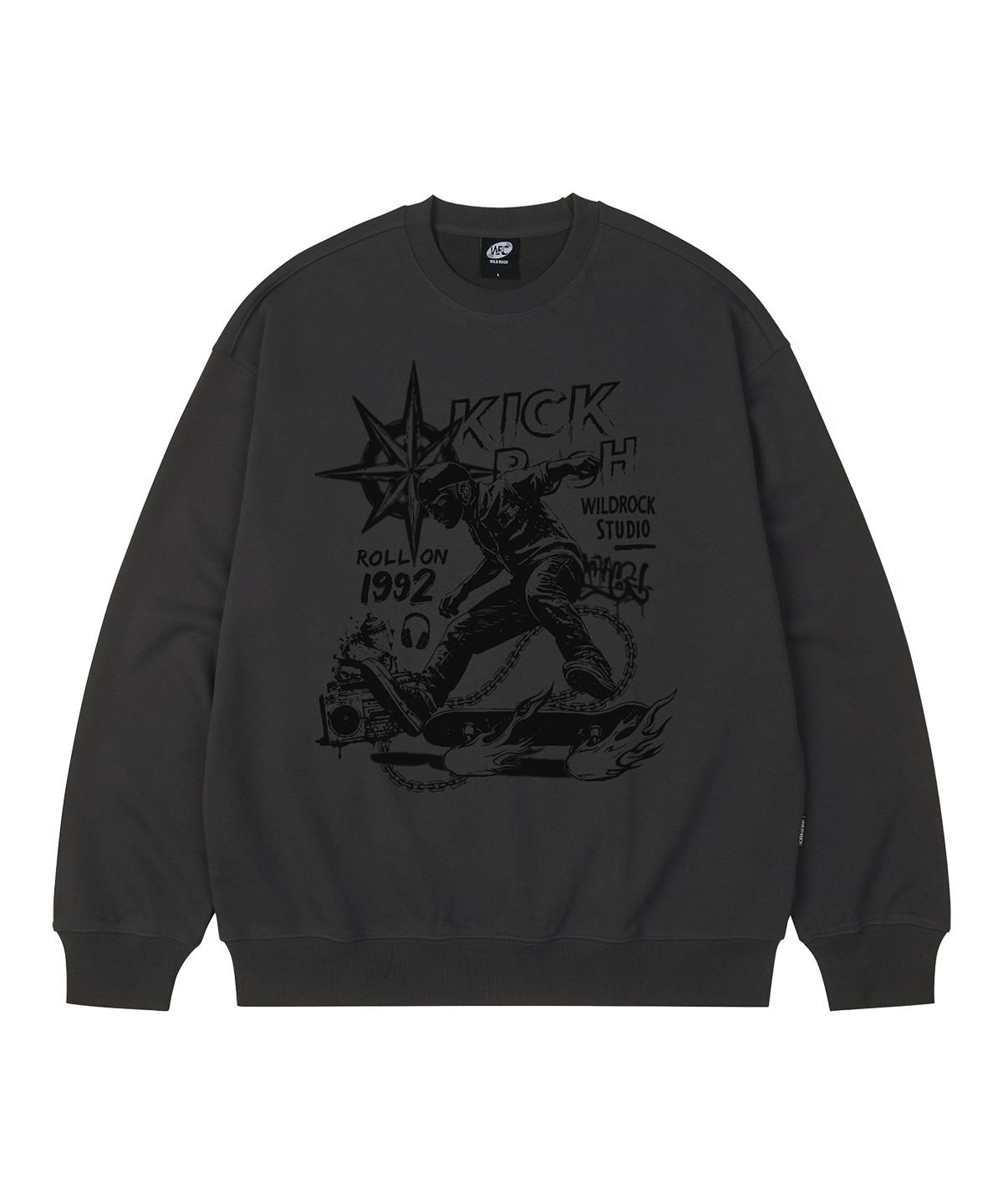 와일드락(WILDROCK) KICK PUSH 오버핏 맨투맨_9 COL