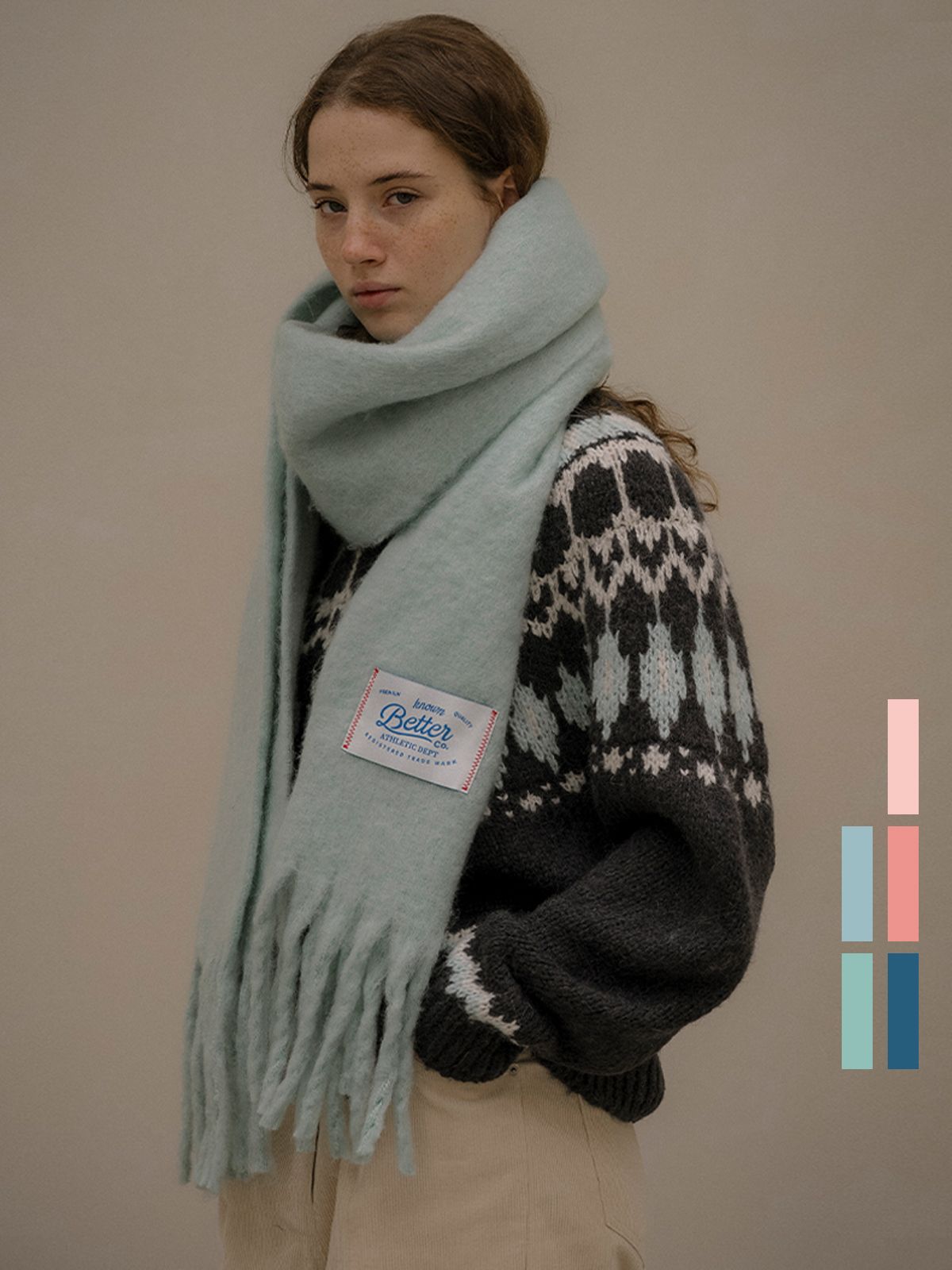 노운베러(KNOWNBETTER) Soft pastel muffler [KNFW05ACC01]_[5color]