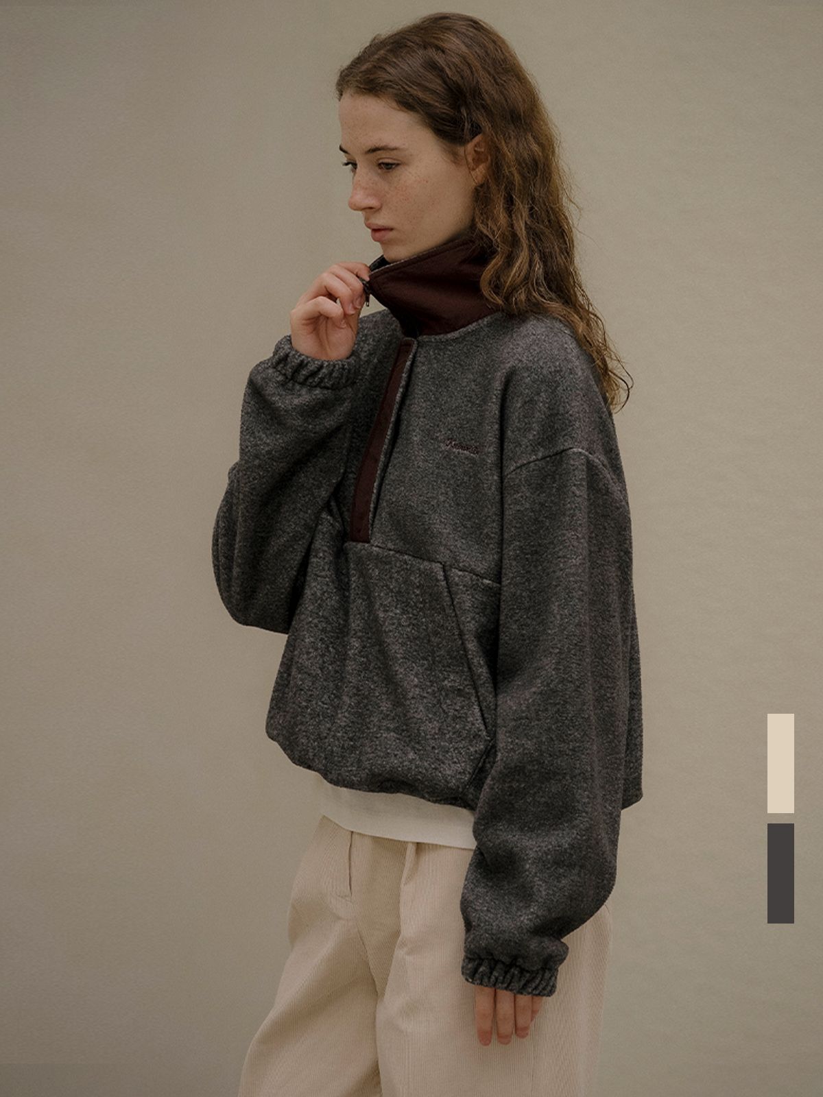 노운베러(KNOWNBETTER) Coloring high-neck fleece MTM [KNFW05TS04]_[2color]