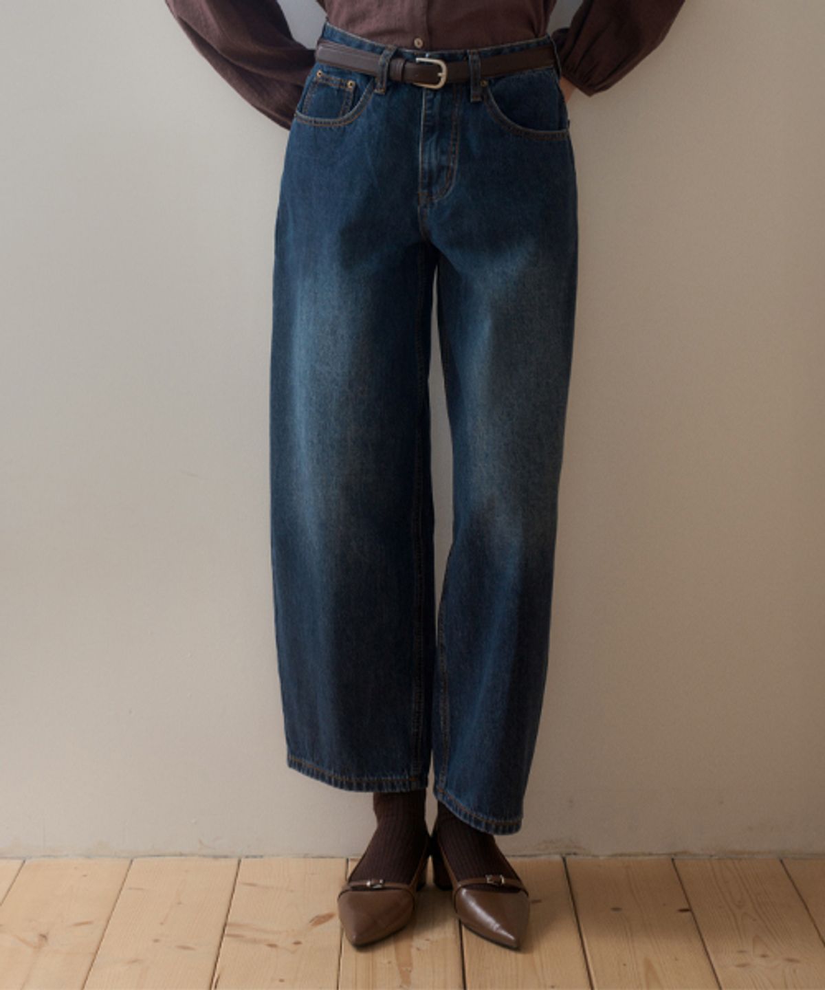 헤인트(HAINT) JOY DAILY BALLOON BAGGY DENIM PANTS _DARK BLUE