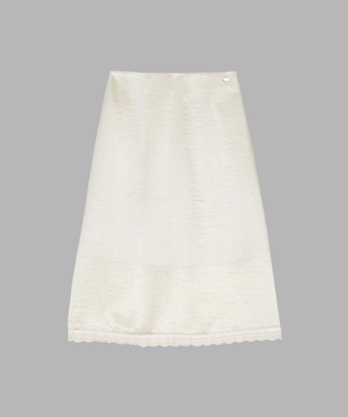 헤인트(HAINT) SATIN LACE ARRANGEMENT SKIRT_IVORY