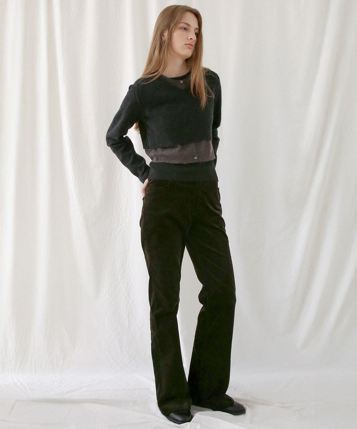 르바(LEVAR) Mellow Corduroy Bootcut Pants - Midnight Khaki