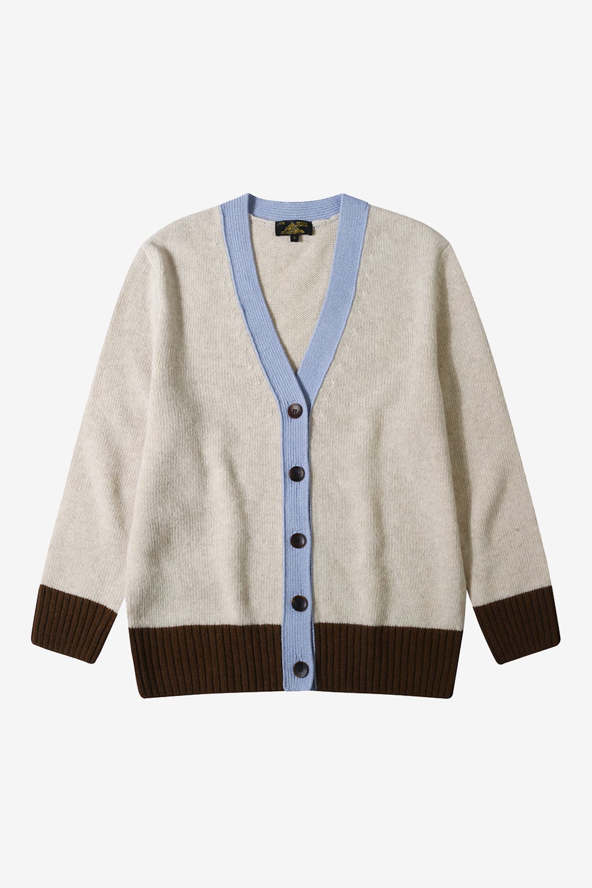 르몽생미셸(LE MONT ST MICHEL) Cashemere color block cardigan_light beige