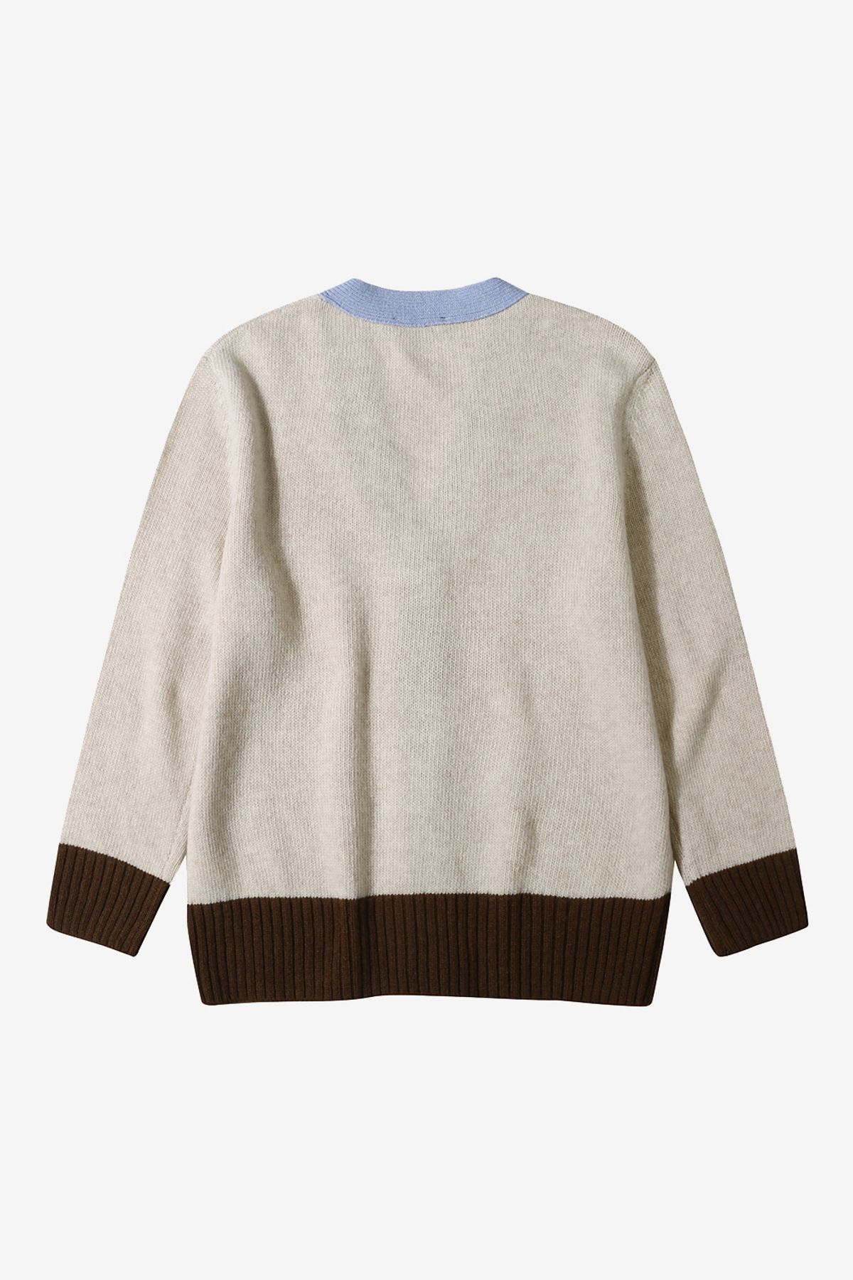 르몽생미셸(LE MONT ST MICHEL) Cashemere color block cardigan_light beige