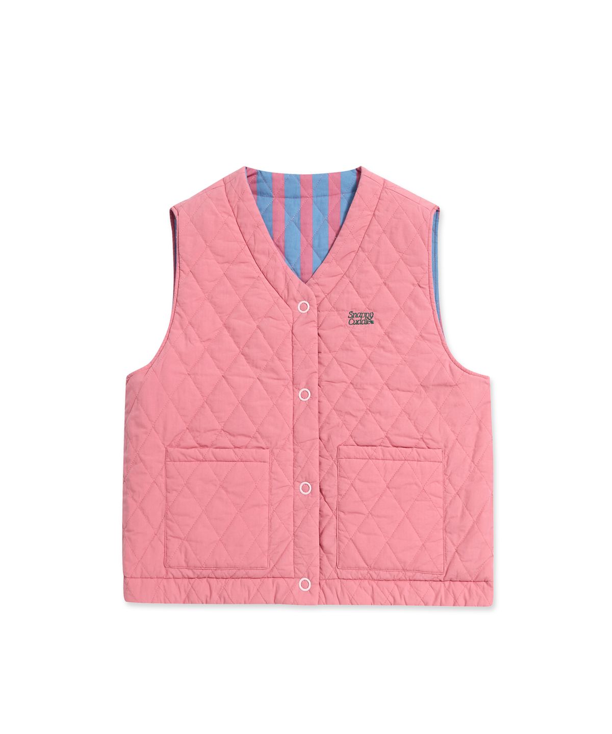 스내피커들(SNAPPY CUDDLE) Fluffy Croissant Reversible Vest (Hibiscus)