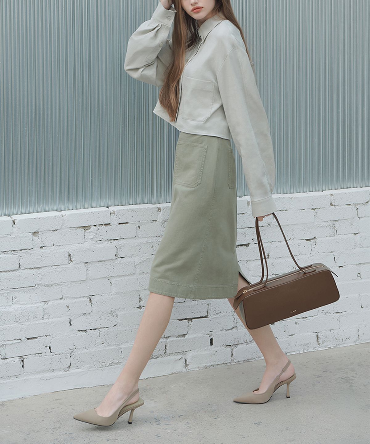 끌라베(CLAVE) 크리스티 브라운 토트백 (KRISTY Brown Tote Bag)