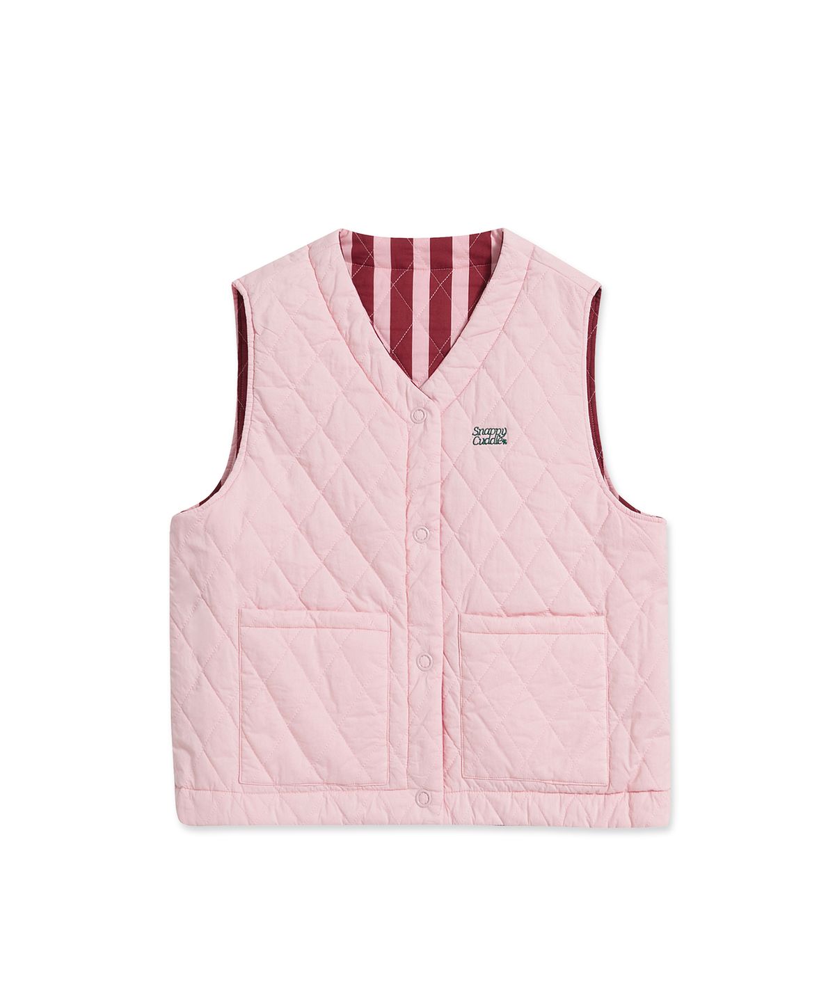 스내피커들(SNAPPY CUDDLE) Fluffy Croissant Reversible Vest (Strawberry)