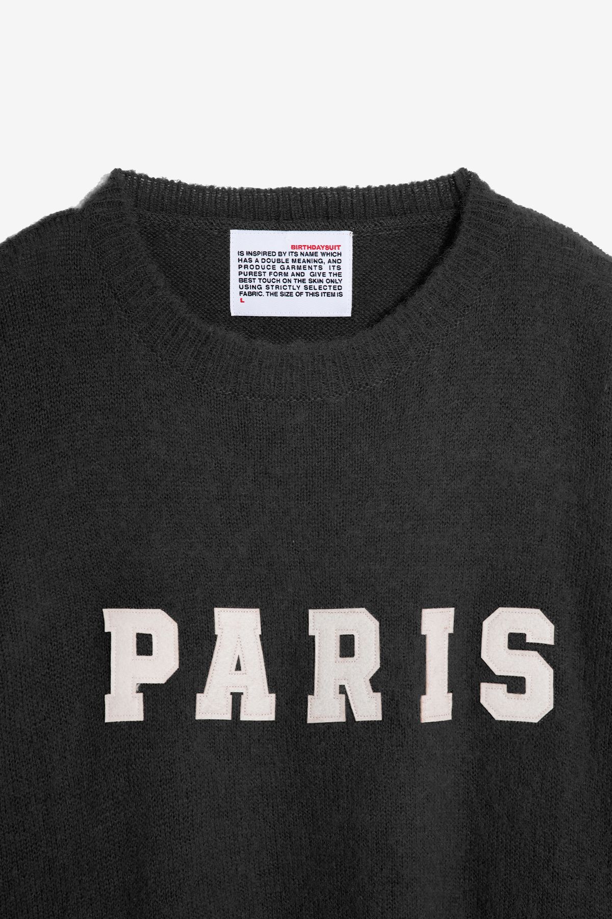 벌스데이수트(BIRTHDAYSUIT) PARIS BRUSHED WOOL PULLOVER KNIT (BLACK)