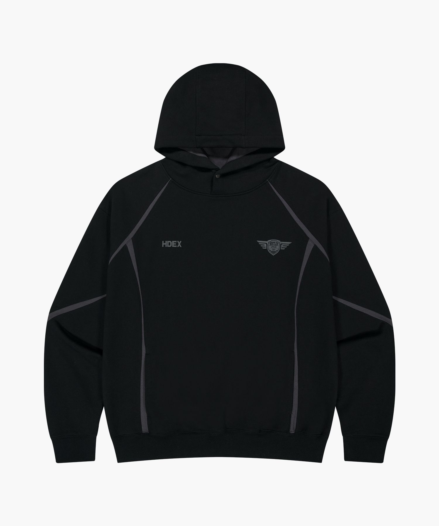 MUSINSA公式 | HDEX ウィングドロゴカラーブロックフードパーカー