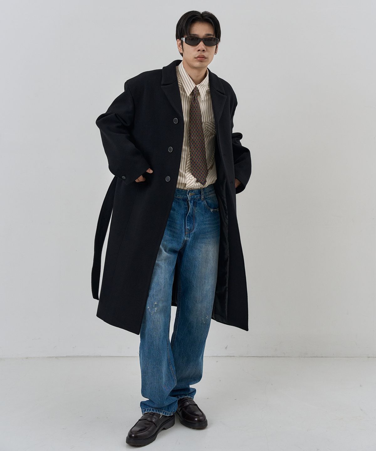 누아클레(NUAKLE) (m) 로우 퍼스트 울 코트_블랙