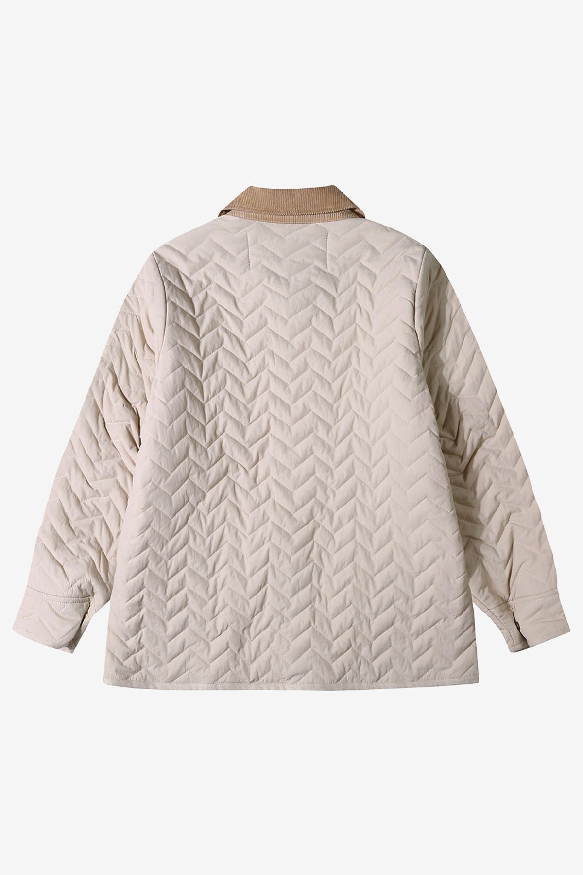 르몽생미셸(LE MONT ST MICHEL) Quilted jacket with corduroy collar_White