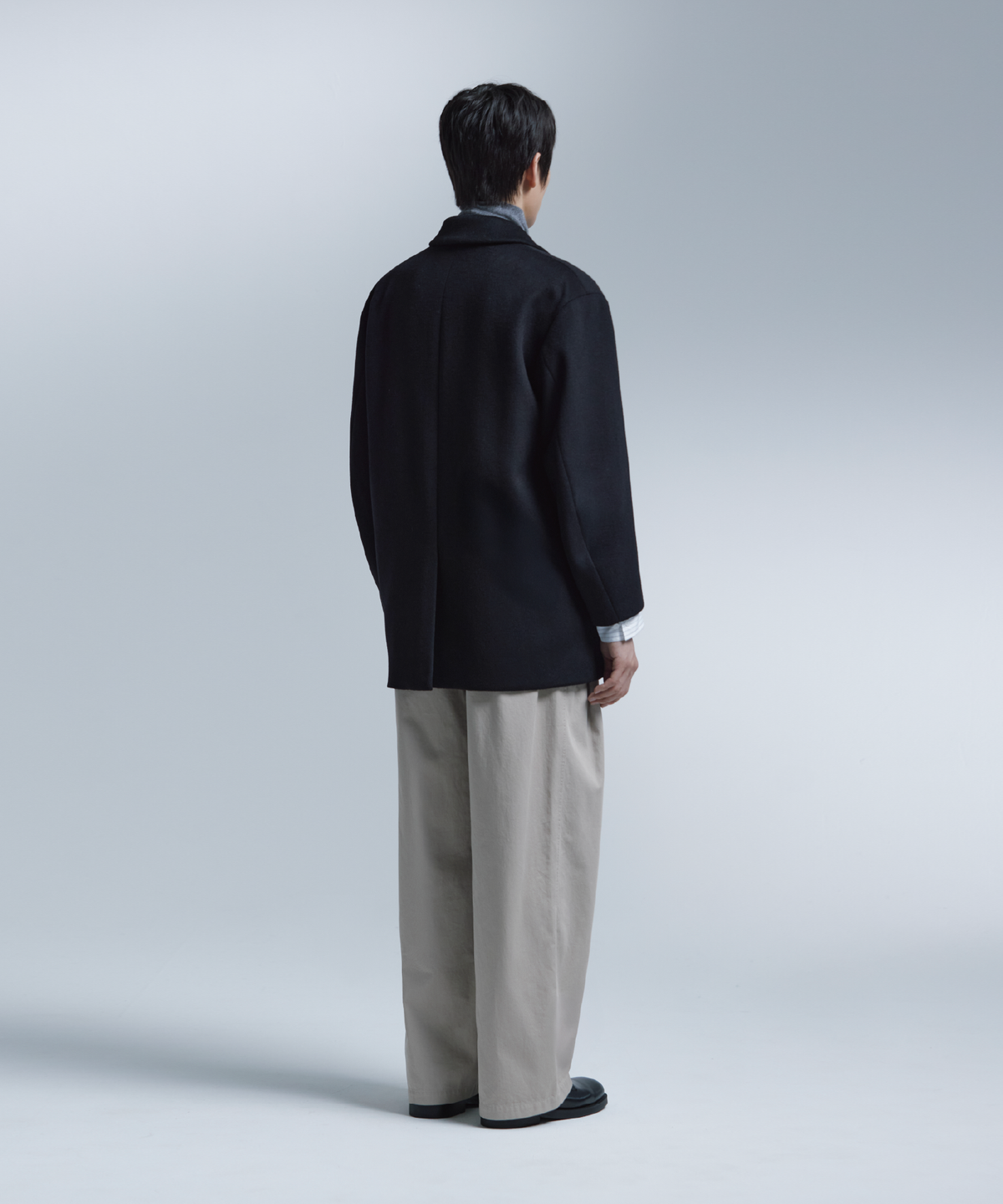 넌블랭크(NONBLANK) 울 캐시미어 블렌드 자코트_BLACK