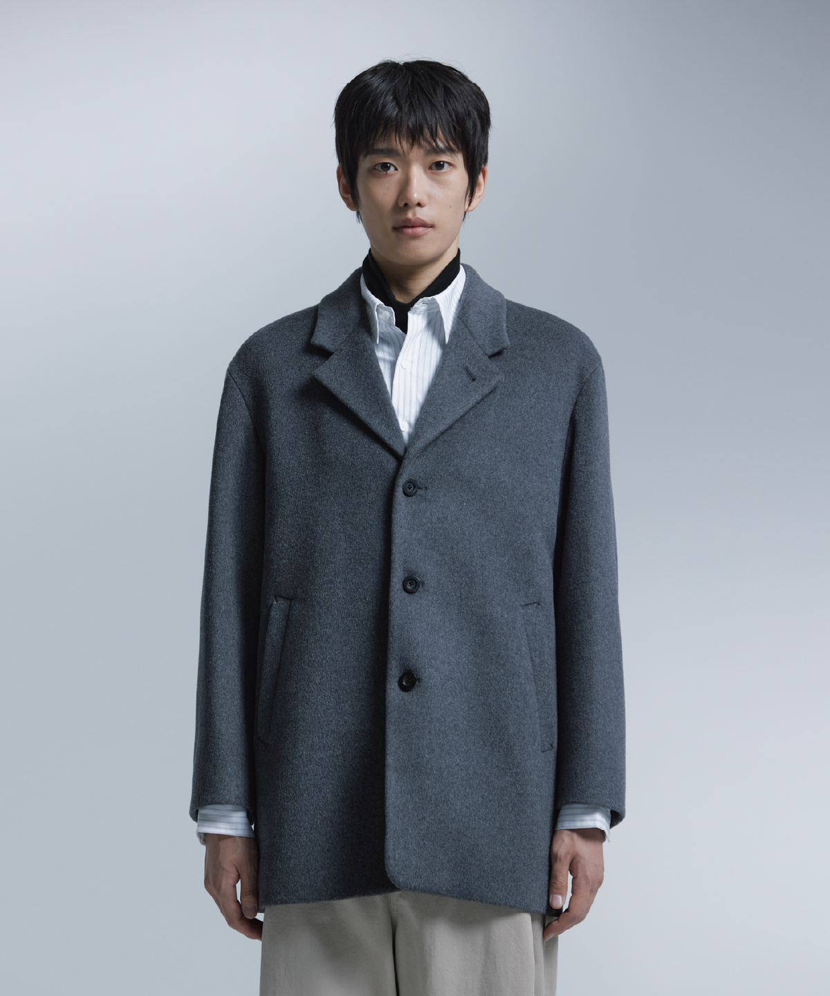 넌블랭크(NONBLANK) 울 캐시미어 블렌드 자코트_MEDIUM GREY