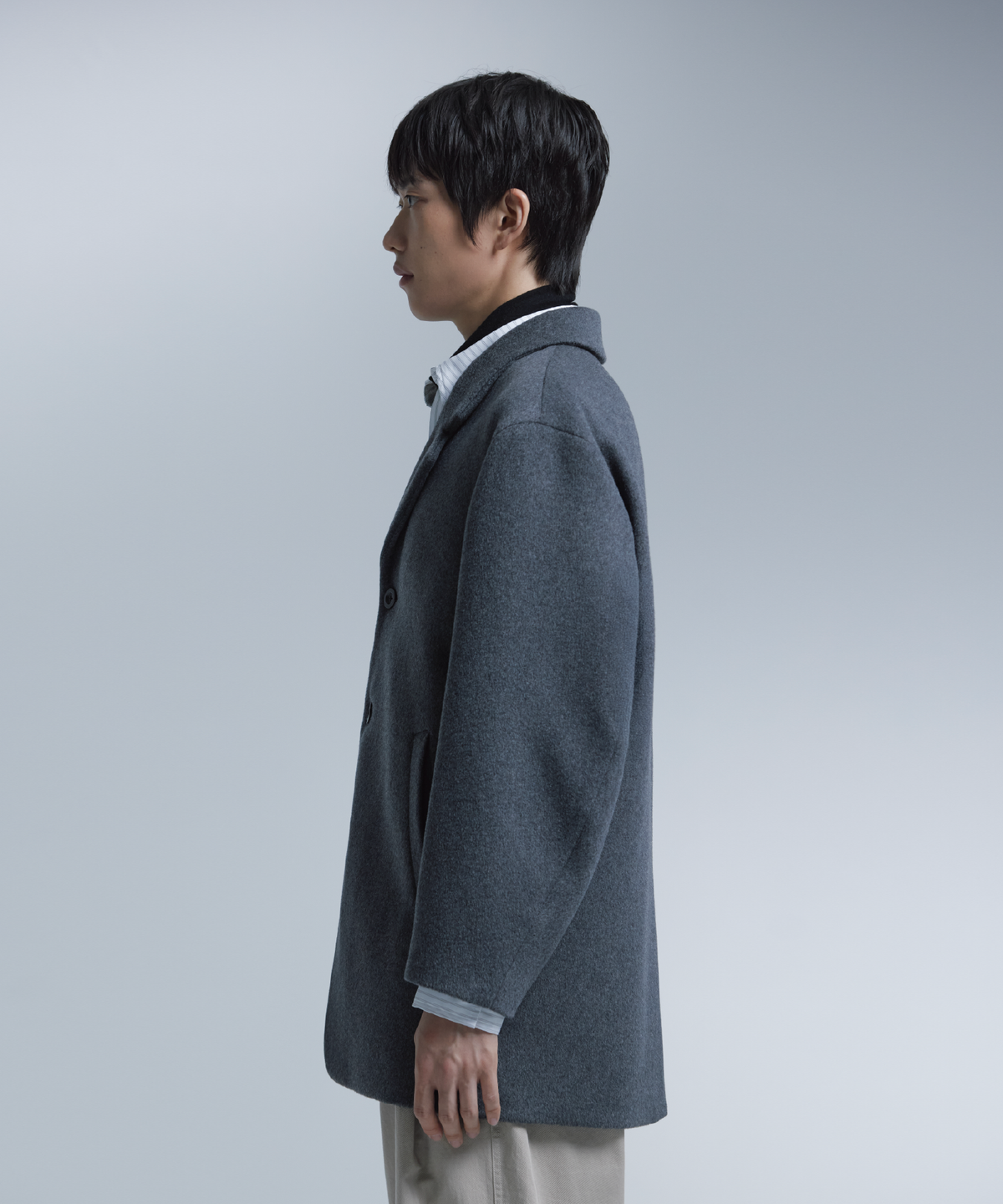 넌블랭크(NONBLANK) 울 캐시미어 블렌드 자코트_MEDIUM GREY
