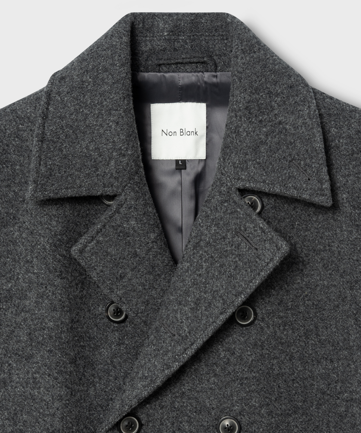 넌블랭크(NONBLANK) 피 코트_MELANGE GREY