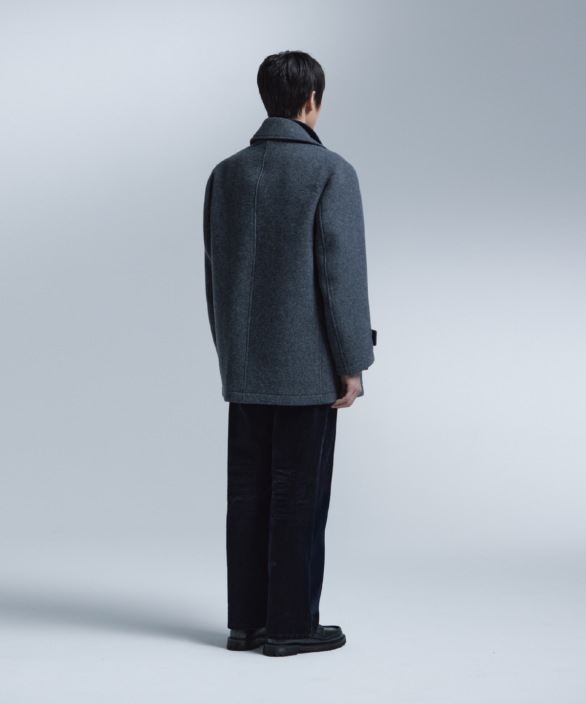 넌블랭크(NONBLANK) 피 코트_MELANGE GREY