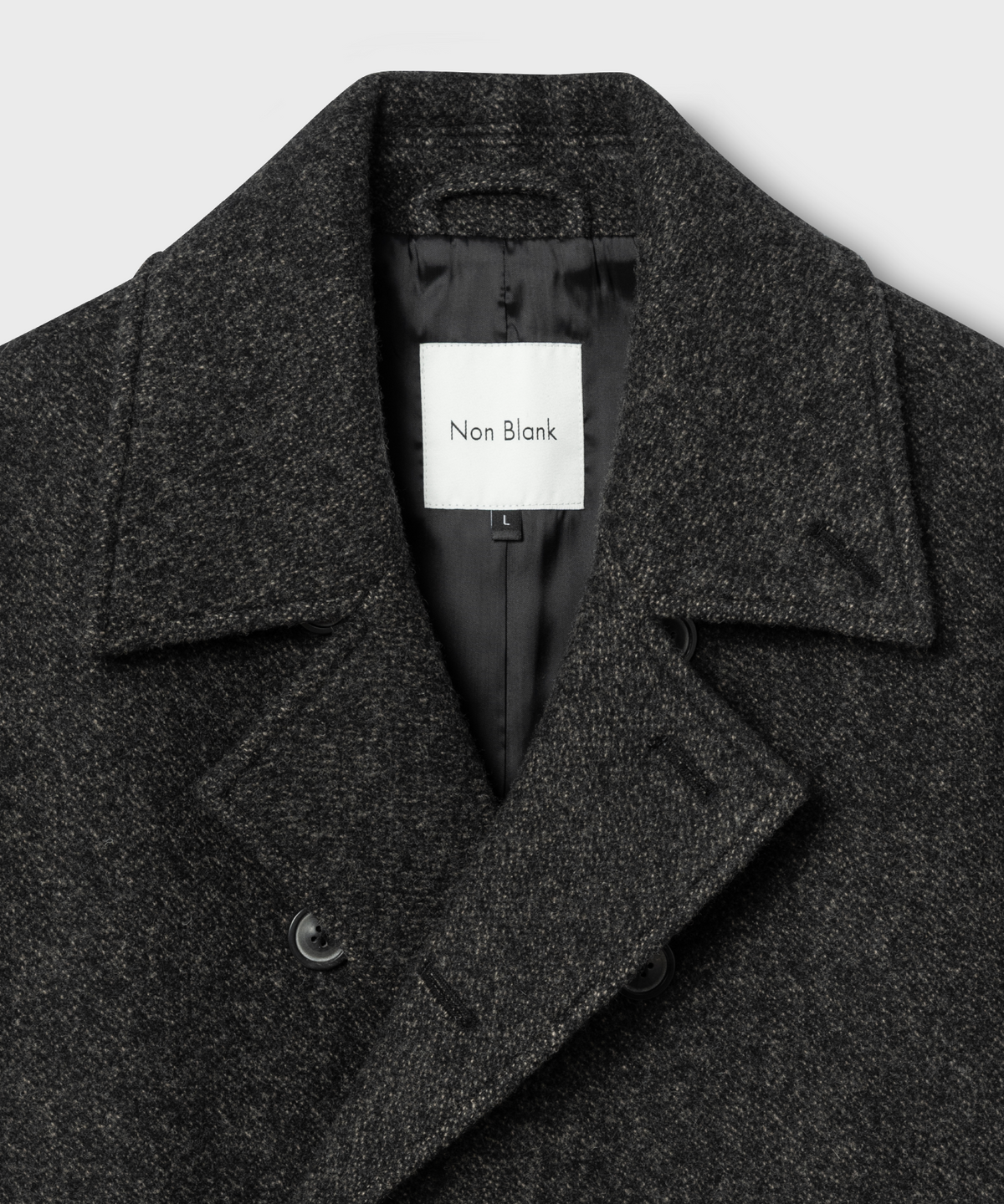 넌블랭크(NONBLANK) 피 코트_SAND BLACK