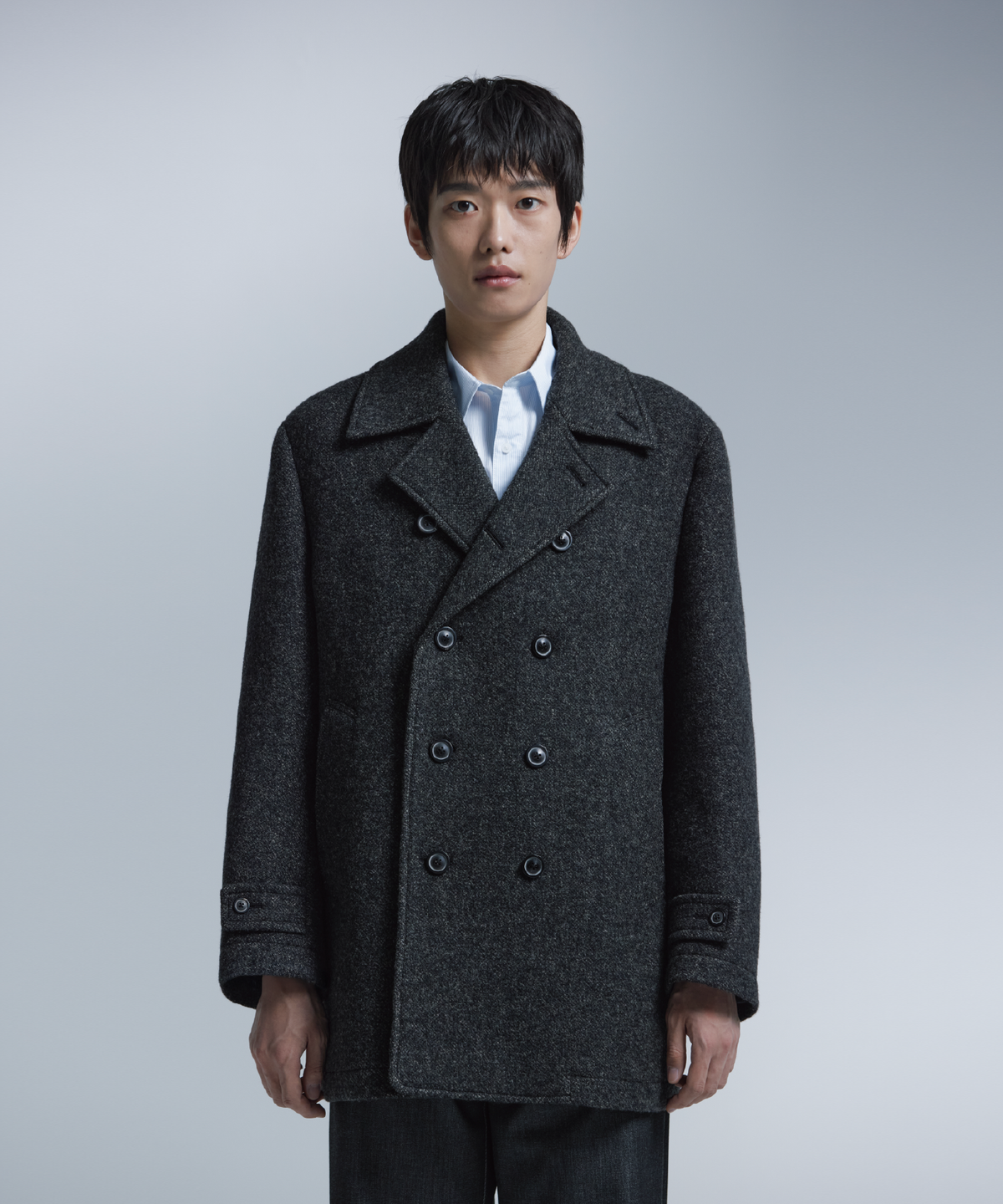 넌블랭크(NONBLANK) 피 코트_SAND BLACK
