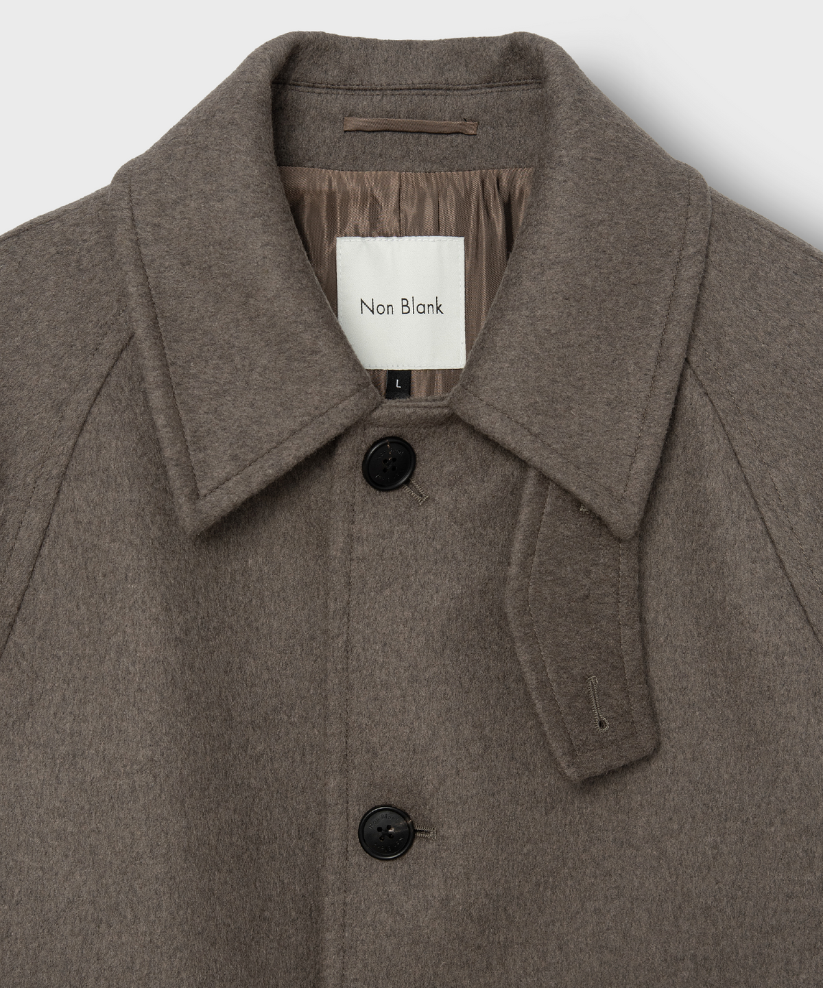 넌블랭크(NONBLANK) [넌블랭크 x 삭형] 발마칸 코트_MELANGE TAUPE