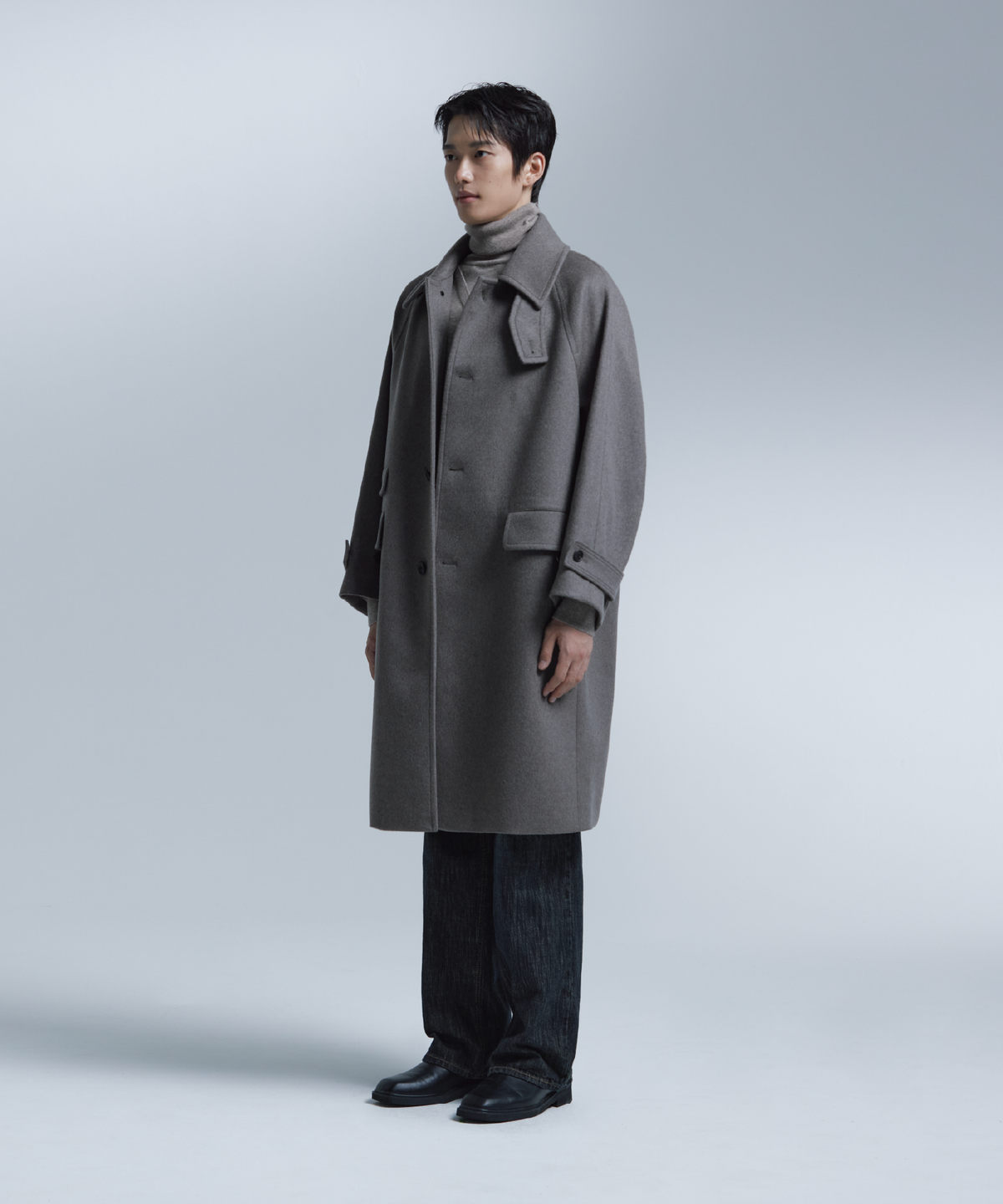 넌블랭크(NONBLANK) [넌블랭크 x 삭형] 발마칸 코트_MELANGE TAUPE