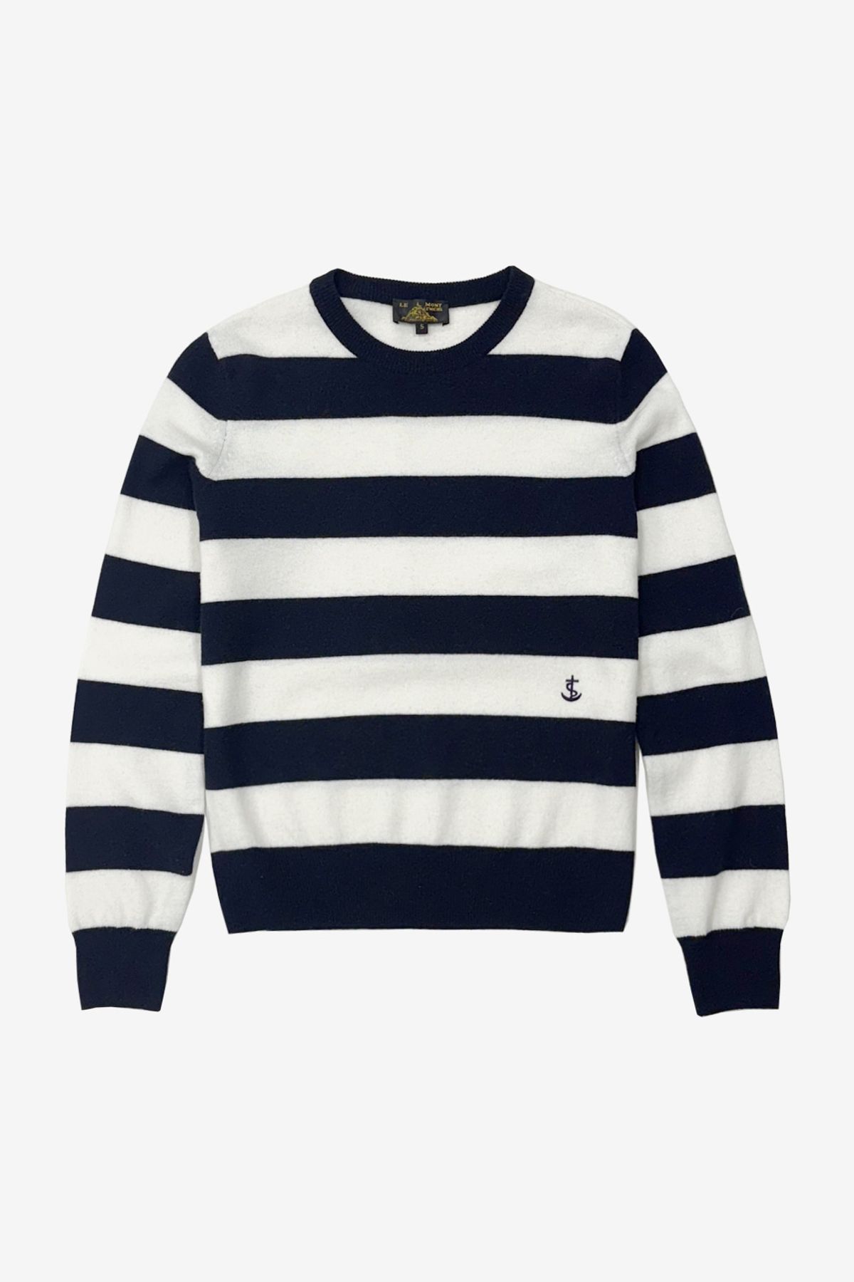 르몽생미셸(LE MONT ST MICHEL) round stripe anchor point knit_navy