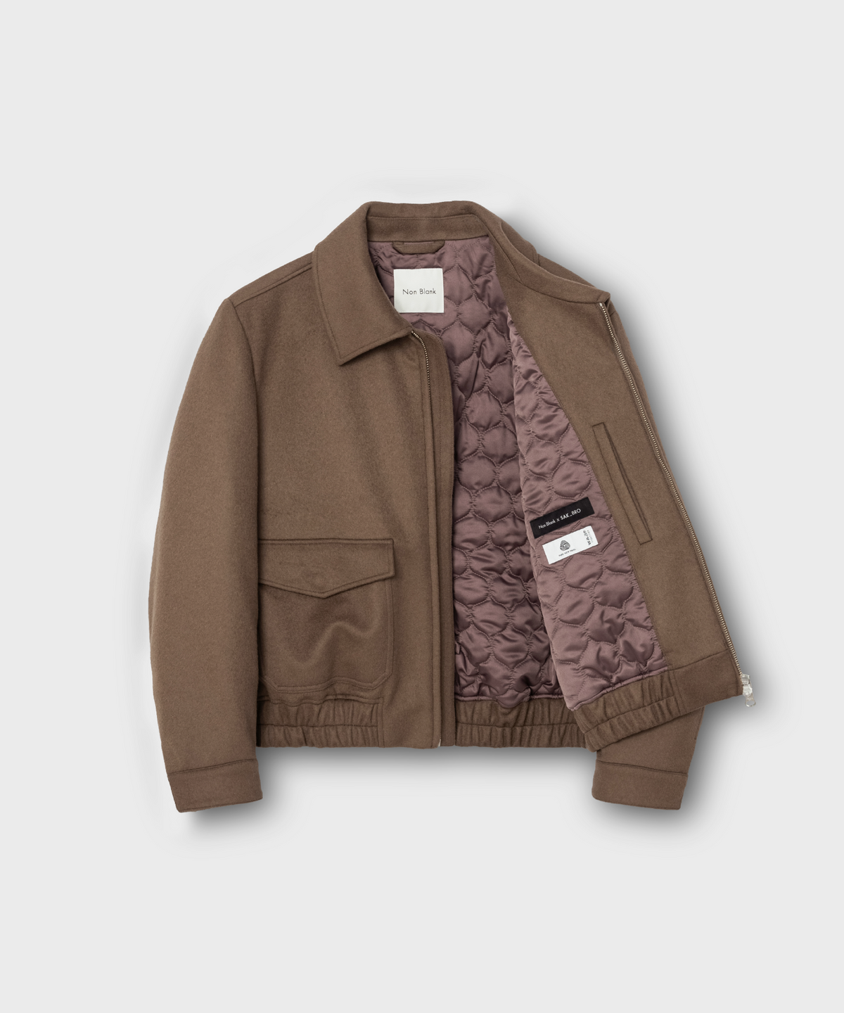 넌블랭크(NONBLANK) [넌블랭크x삭형] 캐시미어 블렌드 블루종_CAMEL BROWN