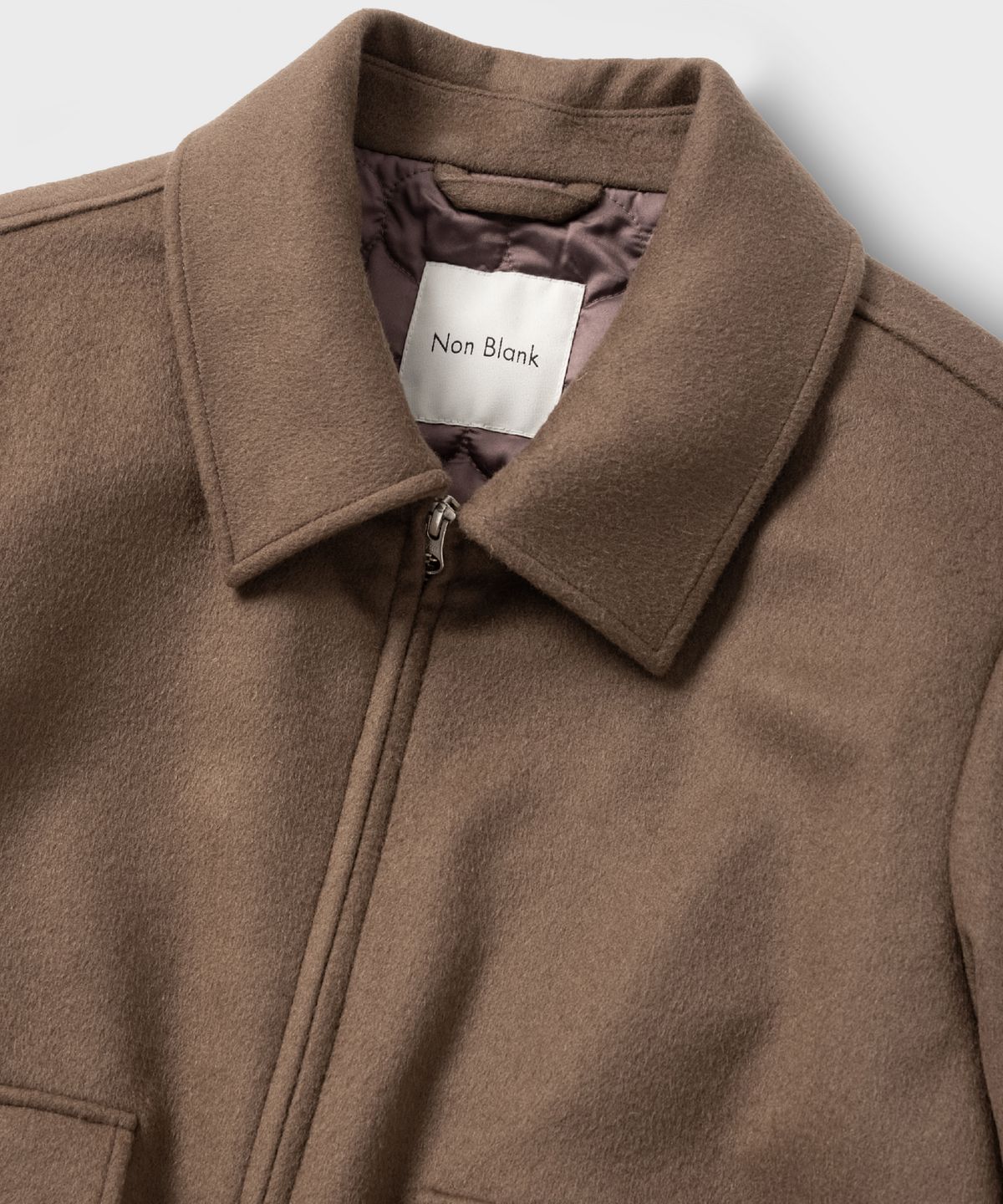 넌블랭크(NONBLANK) [넌블랭크x삭형] 캐시미어 블렌드 블루종_CAMEL BROWN
