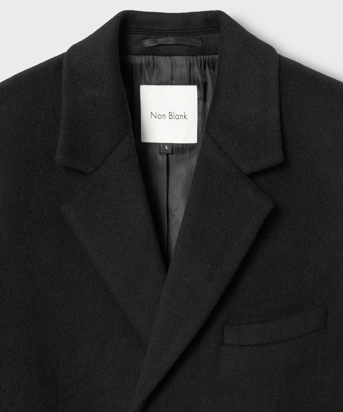 넌블랭크(NONBLANK) [넌블랭크x패션플래닛] 싱글 롱 코트_BLACK