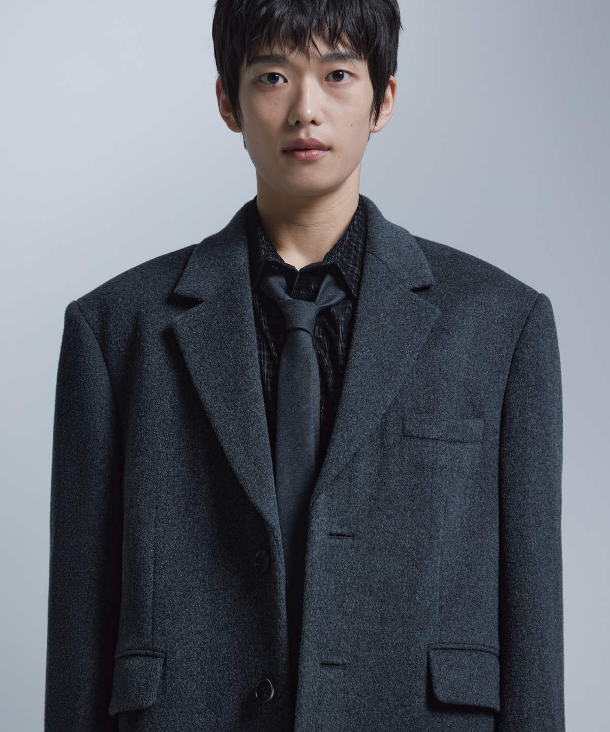 넌블랭크(NONBLANK) [넌블랭크x패션플래닛] 싱글 롱 코트_GREY