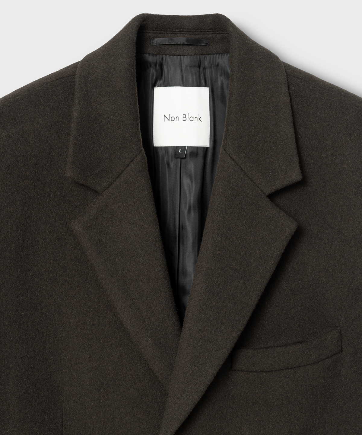 넌블랭크(NONBLANK) [넌블랭크x패션플래닛] 싱글 롱 코트_DARK BROWN