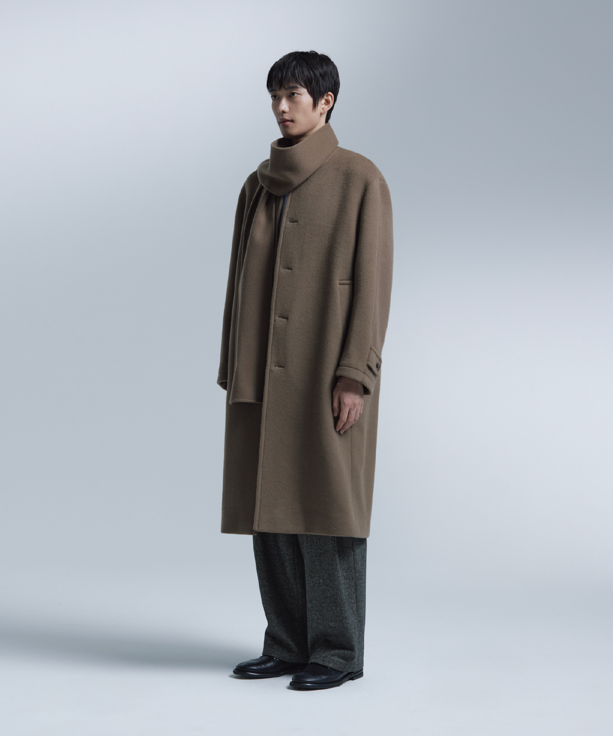 넌블랭크(NONBLANK) 머플러 코트_BEIGE