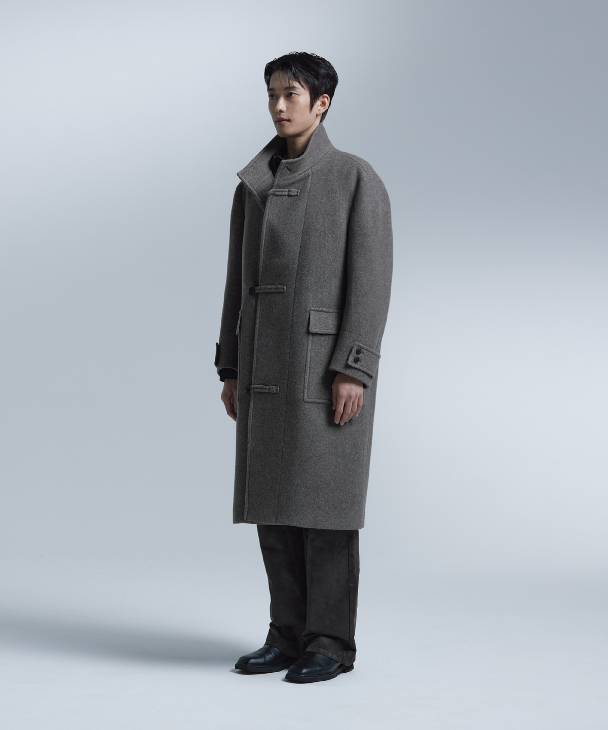 넌블랭크(NONBLANK) 랩 코트_MELANGE CARAMEL