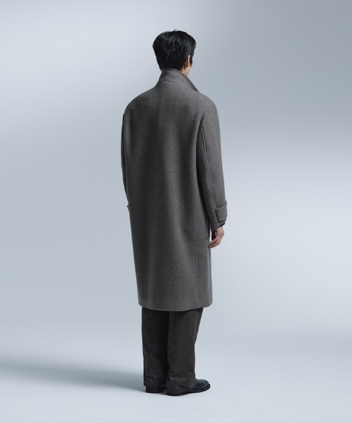 넌블랭크(NONBLANK) 랩 코트_MELANGE CARAMEL