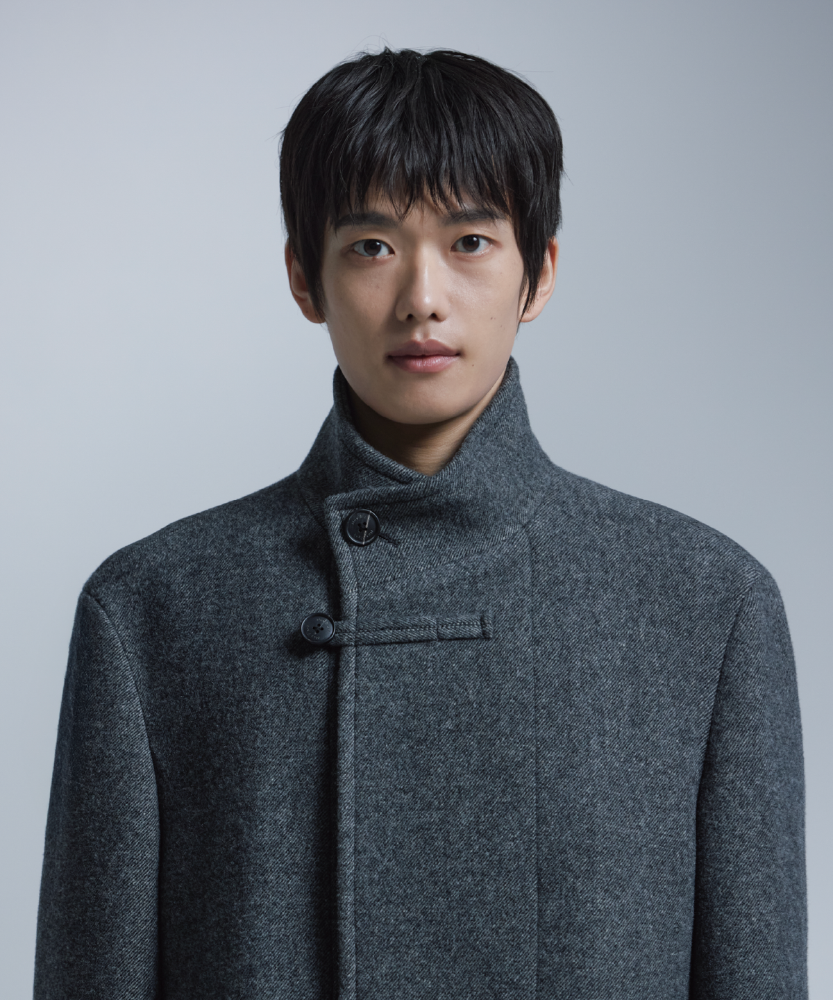 넌블랭크(NONBLANK) 랩 코트_MELANGE GREY