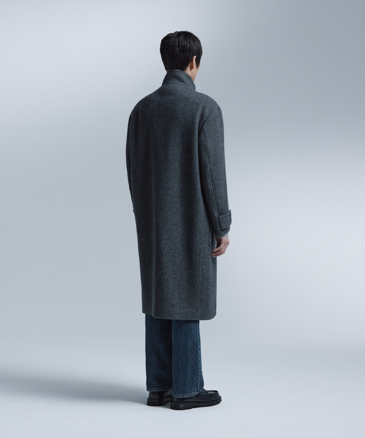 넌블랭크(NONBLANK) 랩 코트_MELANGE GREY