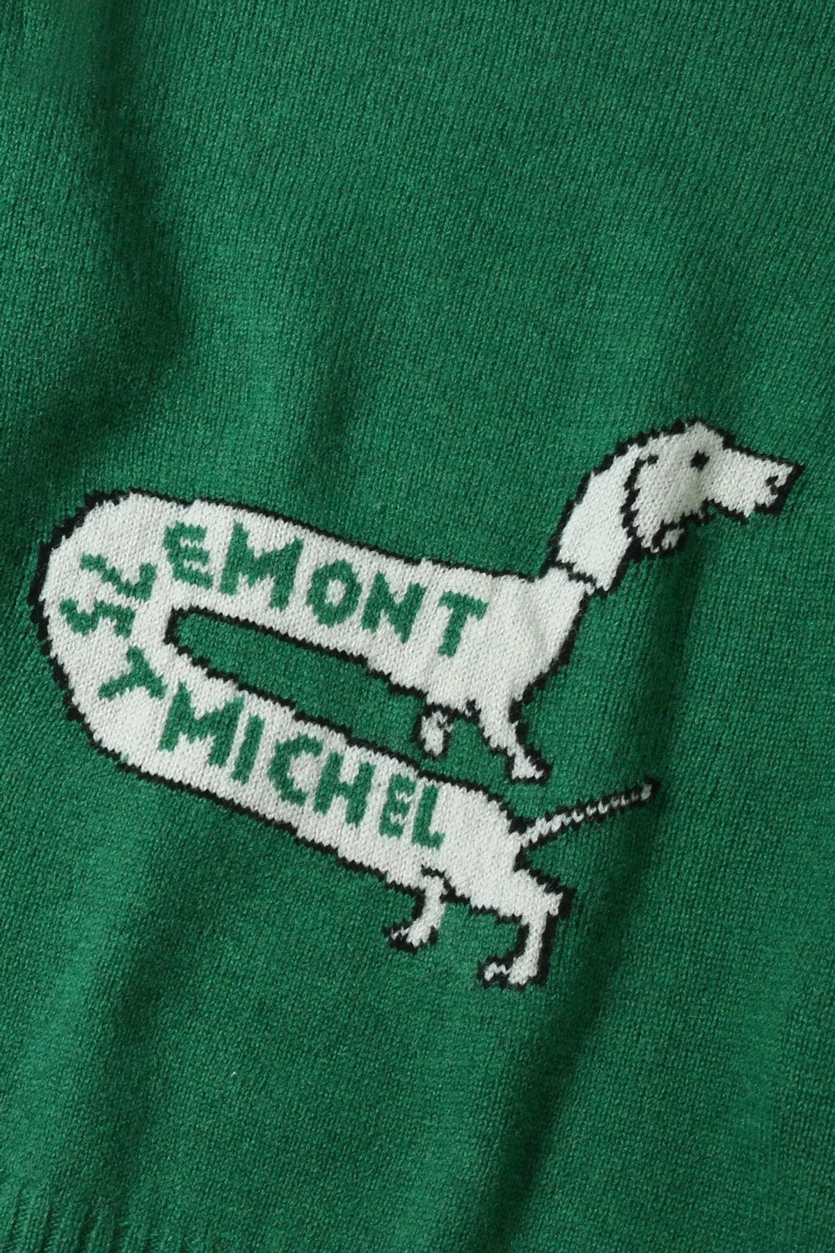 르몽생미셸(LE MONT ST MICHEL) DOG illust pullover knit_Green