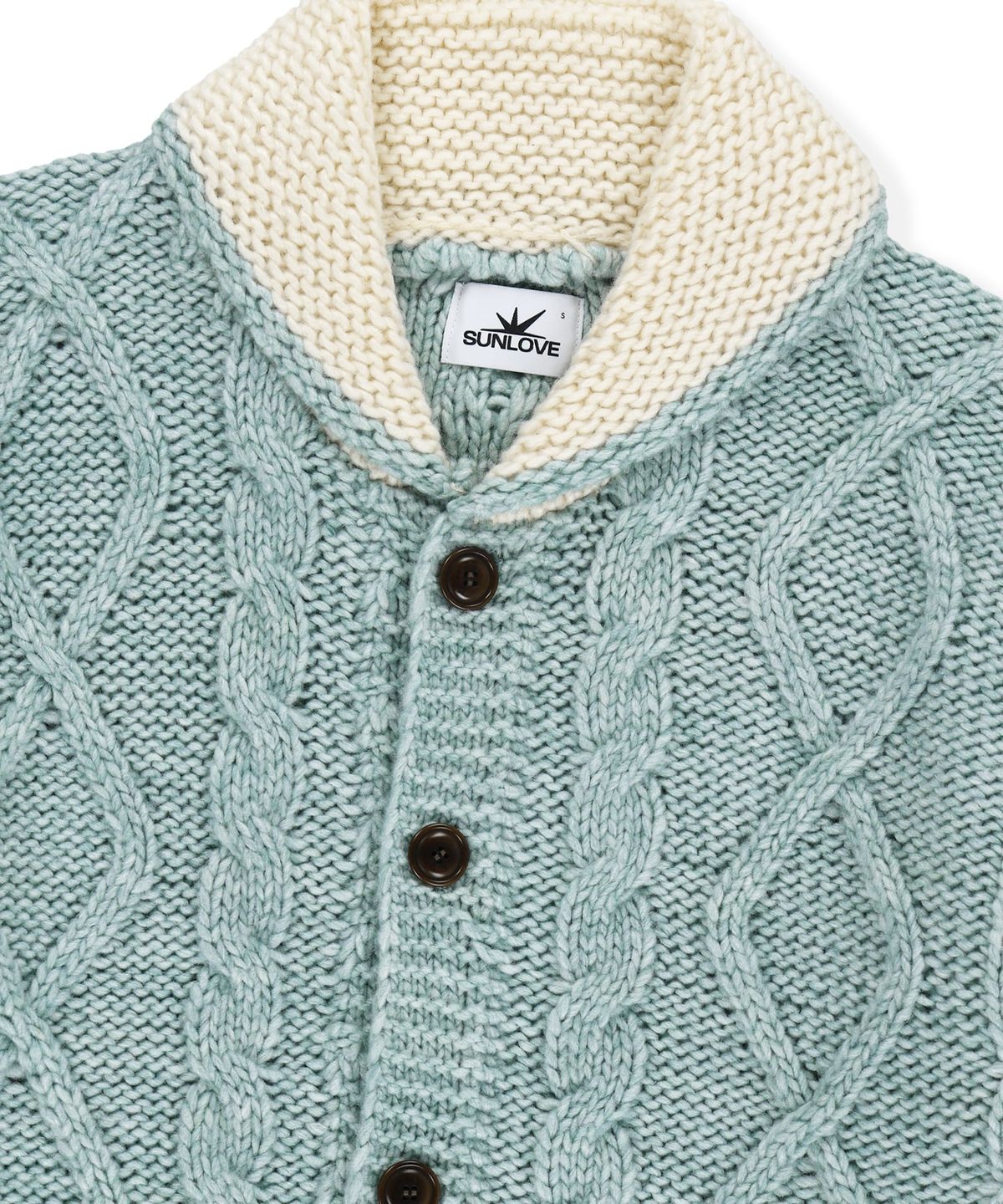 썬러브투어(SUNLOVETOUR) Cable Cowichan Cardigan Ivory