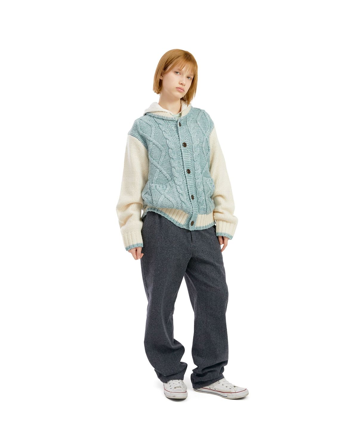 썬러브투어(SUNLOVETOUR) Cable Cowichan Cardigan Ivory