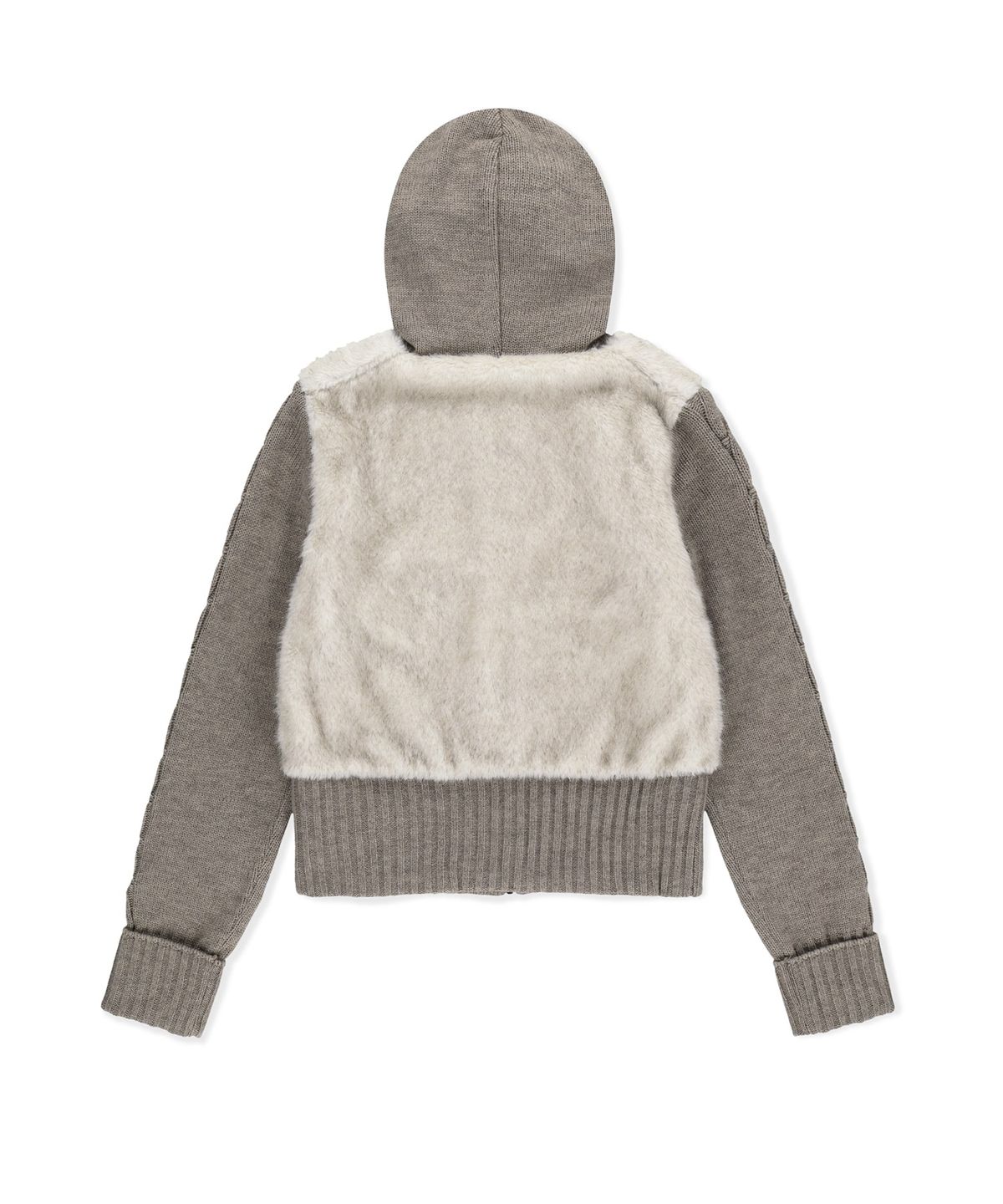 썬러브투어(SUNLOVETOUR) W Faux Fur Knit Zip Jacket Oatmeal