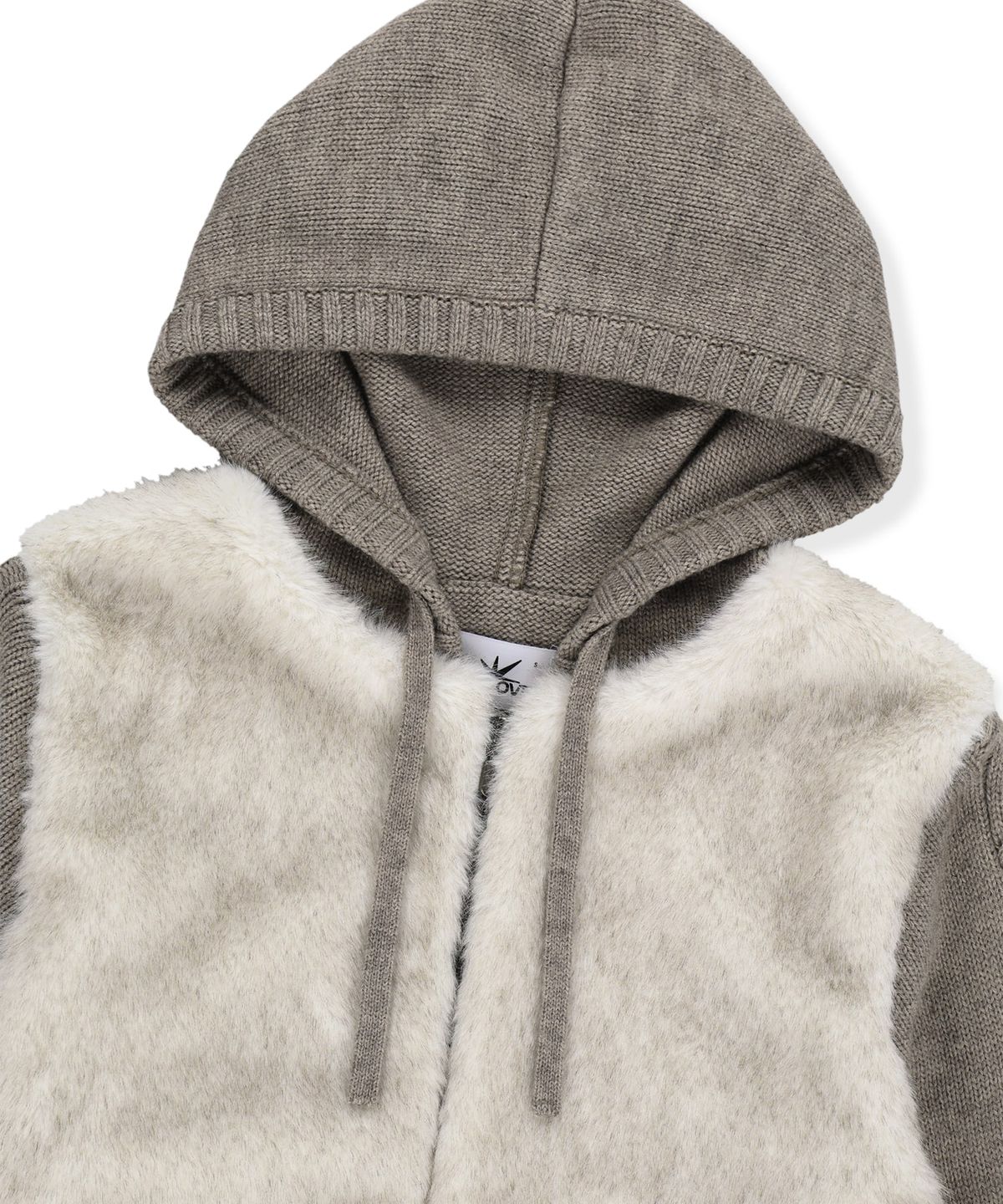 썬러브투어(SUNLOVETOUR) W Faux Fur Knit Zip Jacket Oatmeal