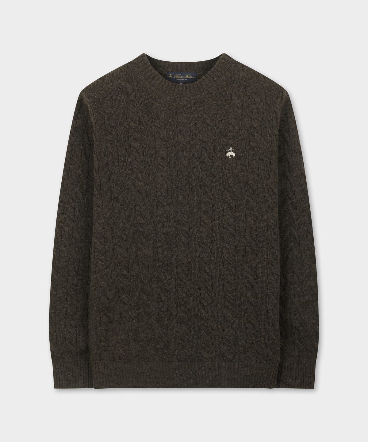 브룩스 브라더스(BROOKS BROTHERS) 울 케이블 스웨터 (브라운) (BBWRMBF401)