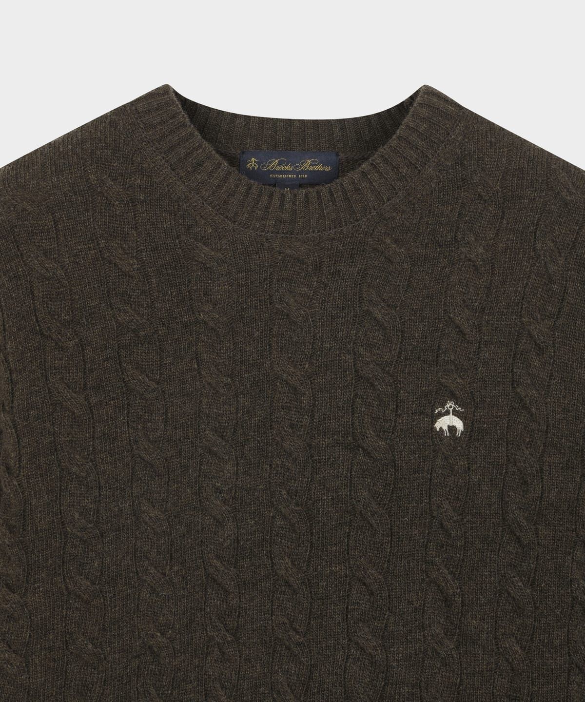 브룩스 브라더스(BROOKS BROTHERS) 울 케이블 스웨터 (브라운) (BBWRMBF401)