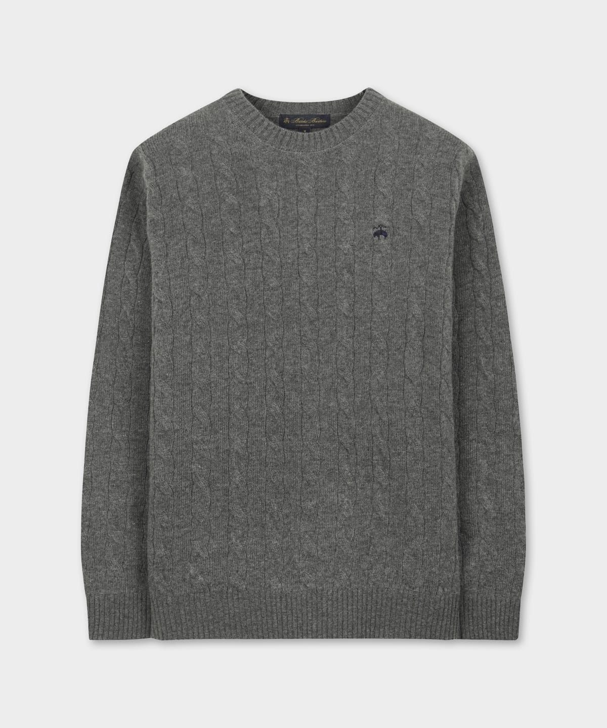 브룩스 브라더스(BROOKS BROTHERS) 울 케이블 스웨터 (그레이) (BBWRMBF401)