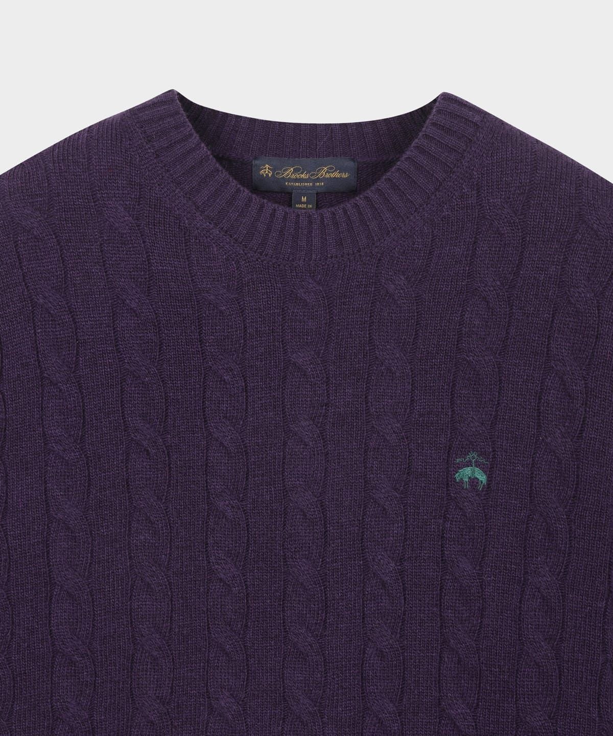 브룩스 브라더스(BROOKS BROTHERS) 울 케이블 스웨터 (바이올렛) (BBWRMBF401)