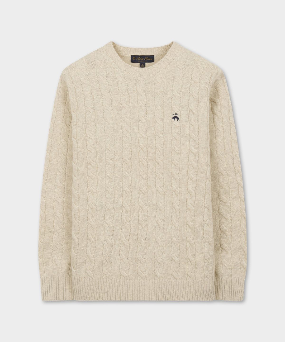 브룩스 브라더스(BROOKS BROTHERS) 울 케이블 스웨터 (아이보리) (BBWRMBF401)