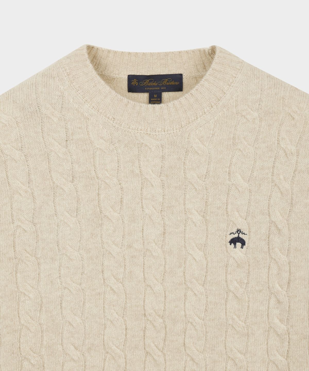 브룩스 브라더스(BROOKS BROTHERS) 울 케이블 스웨터 (아이보리) (BBWRMBF401)