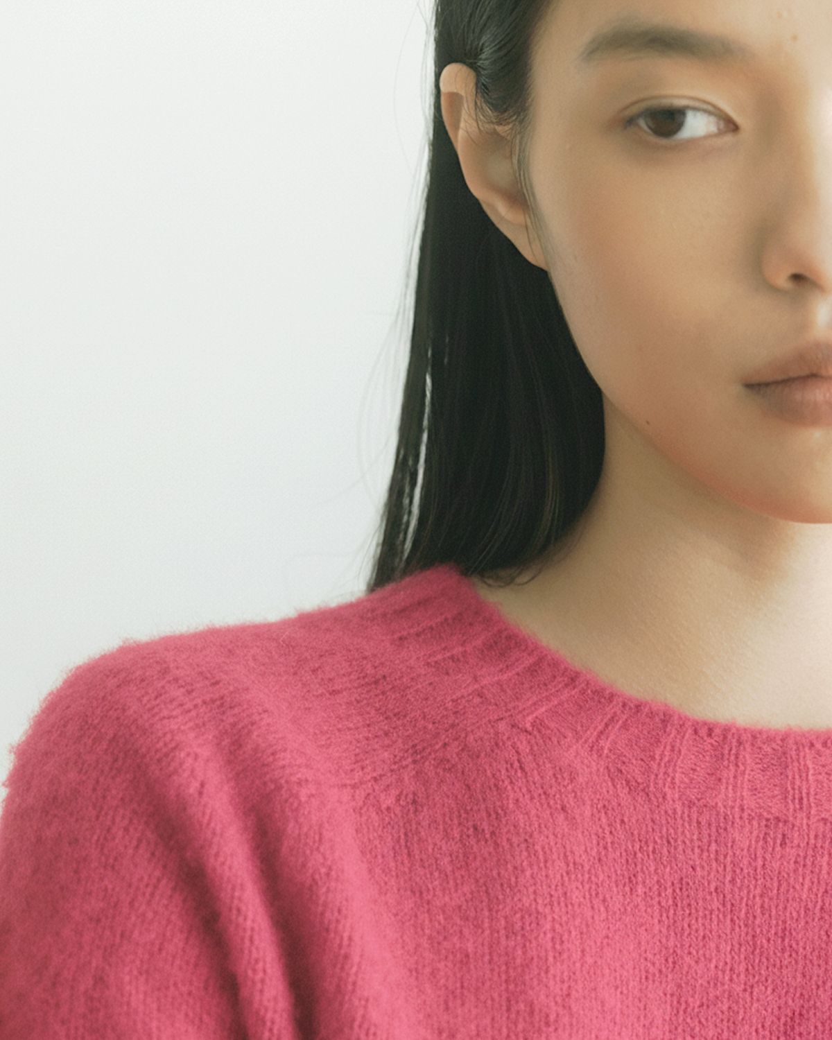 할리 오브 스코틀랜드(HARLEY OF SCOTLAND) Shaggy Dog Crew Neck Sweater - Blush