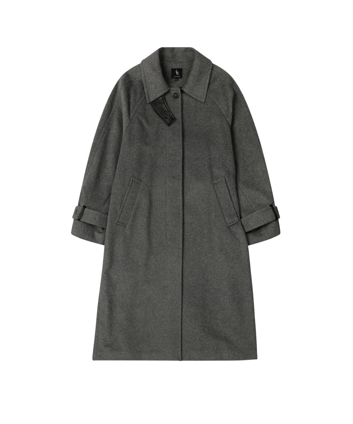 레더리(LEATHERY) 캐시미어 발마칸 로브 코트 [GREY]