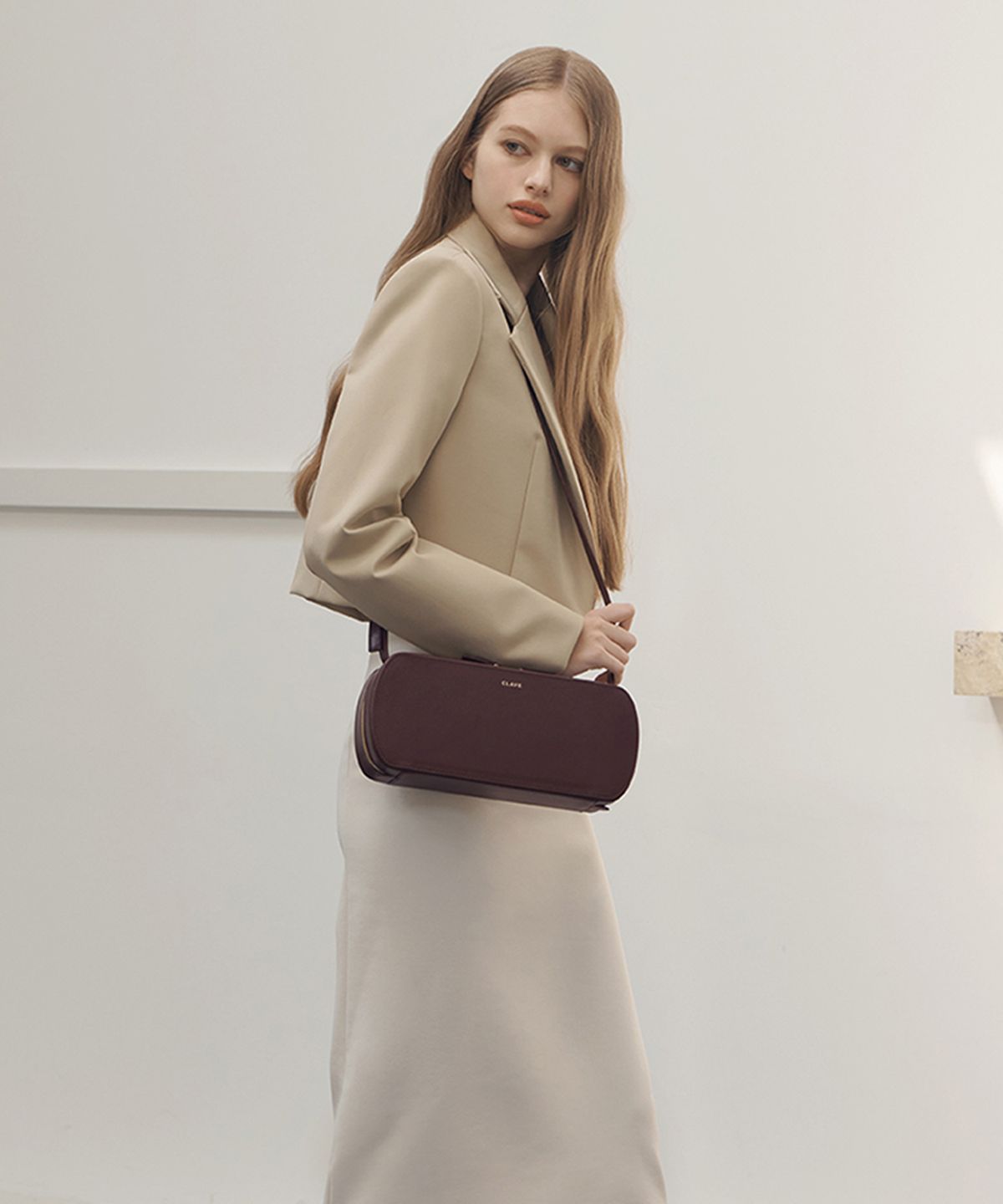 끌라베(CLAVE) 캘리 버건디 숄더백  (KELLY Burgundy Shoulder bag)