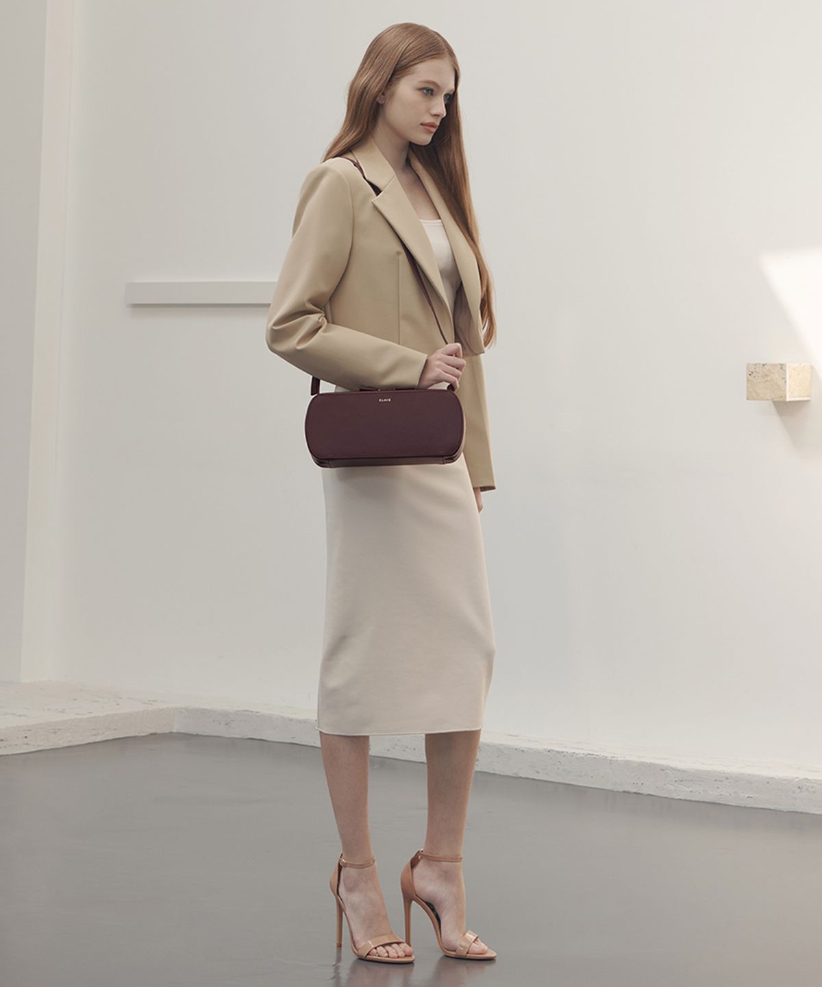 끌라베(CLAVE) 캘리 버건디 숄더백  (KELLY Burgundy Shoulder bag)